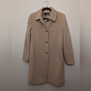 100% Camel Hair Coat Size 10 | Classic Camel Wool Blend Look | Mid-Length